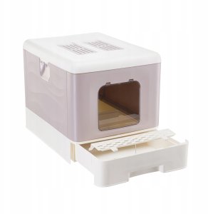 FERPLAST SAHARA TOILET GREY PINK kuweta dla kota 3