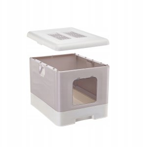 FERPLAST SAHARA TOILET GREY PINK kuweta dla kota 4
