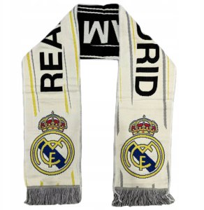 Szalik kibica tkany 140 cm Real Madryt piłkarski tkany z frędzlami 2024/25 4