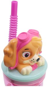 Kubek ze słomką do picia dla dzieci Skye Psi Patrol figurka słomka 3D 360ML 5