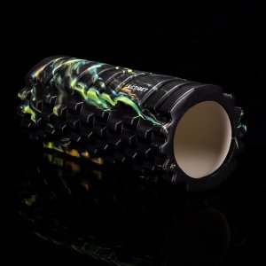 Wałek do masażu, średnio twardy, roller z wypustkami, czarny UNIWERSALNY 15