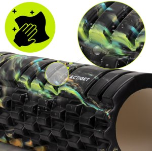 Wałek do masażu, średnio twardy, roller z wypustkami, czarny UNIWERSALNY 19