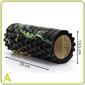 Wałek do masażu, średnio twardy, roller z wypustkami, czarny UNIWERSALNY 2