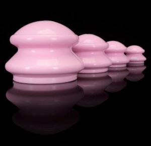 Masażer Eleosklep Bańki chińskie gumowe do masażu zestaw 4 szt. antycellulitowy różowe UNIWERSALNY 11