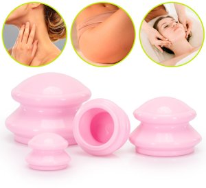 Masażer Eleosklep Bańki chińskie gumowe do masażu zestaw 4 szt. antycellulitowy różowe UNIWERSALNY 16