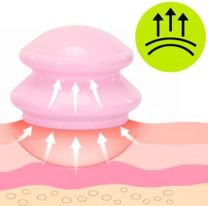 Masażer Eleosklep Bańki chińskie gumowe do masażu zestaw 4 szt. antycellulitowy różowe UNIWERSALNY 18