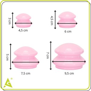 Masażer Eleosklep Bańki chińskie gumowe do masażu zestaw 4 szt. antycellulitowy różowe UNIWERSALNY 23