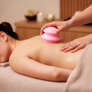 Masażer Eleosklep Bańki chińskie gumowe do masażu zestaw 4 szt. antycellulitowy różowe UNIWERSALNY 4