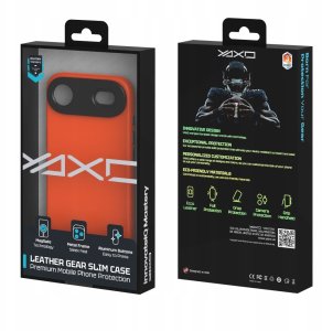 YAXO Etui na telefon Leather Gear Slim Case MagSafe iPhone 17 Air Magma Orange 5