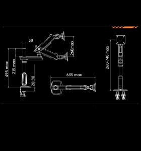 F7-XJ Sakura Pink Podświetlenie RGB Gamingowy mocny uchwyt biurkowy do dużych monitorów 32-60 cali 12