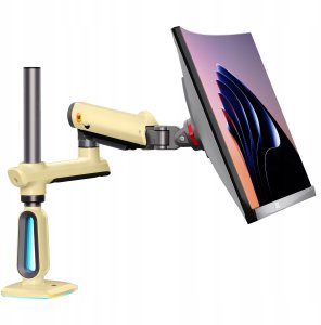 F7-XD Sunrise Yellow Podświetlenie RGB Gamingowy mocny uchwyt biurkowy do dużych monitorów 32-60 cali 2