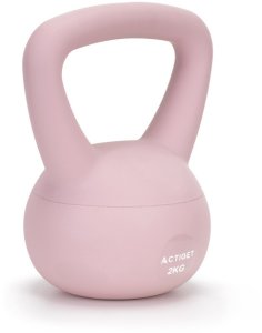 Kettlebell miękki 2kg kula odważnik hantla ciężar do ćwiczeń fitness, jasnoróżowy UNIWERSALNY 11