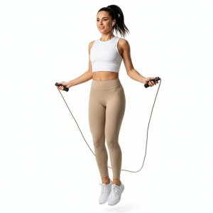 Skakanka treningowa, do ćwiczeń cardio 297 cm skórzana, antypoślizgowa UNIWERSALNY 3