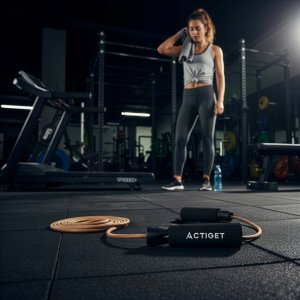 Skakanka treningowa, do ćwiczeń cardio 297 cm skórzana, antypoślizgowa UNIWERSALNY 4