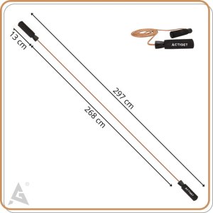 Skakanka treningowa, do ćwiczeń cardio 297 cm skórzana, antypoślizgowa UNIWERSALNY 8