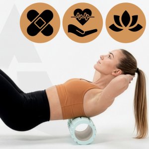 Wałek do masażu, średnio twardy, roller z wypustkami, miętowy UNIWERSALNY 15