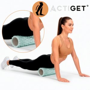 Wałek do masażu, średnio twardy, roller z wypustkami, miętowy UNIWERSALNY 16