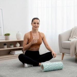 Wałek do masażu, średnio twardy, roller z wypustkami, miętowy UNIWERSALNY 4