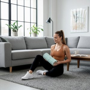 Wałek do masażu, średnio twardy, roller z wypustkami, miętowy UNIWERSALNY 7