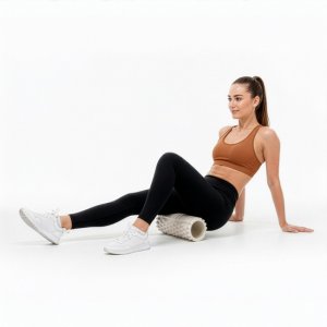 Wałek do masażu, średnio twardy, roller z wypustkami, jasny beż UNIWERSALNY 16