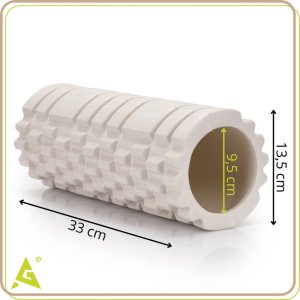 Wałek do masażu, średnio twardy, roller z wypustkami, jasny beż UNIWERSALNY 2