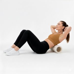 Wałek do masażu, średnio twardy, roller z wypustkami, jasny beż UNIWERSALNY 9