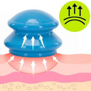 Masażer Bańki chińskie gumowe do masażu zestaw 4 szt. antycellulitowy niebieskie UNIWERSALNY 12