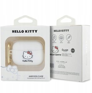 Hello Kitty HKAP23DKHSH Airpods Pro 2(2022/2023) cover white Silicone 3D Kitty Head 5