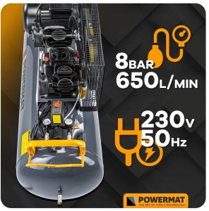 KOMPRESOR OLEJOWY 200L 8 BAR SPRĘŻARKA 230V 650l/min + WĄŻ 6