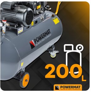 KOMPRESOR OLEJOWY 200L 8 BAR SPRĘŻARKA 230V 650l/min + WĄŻ 9