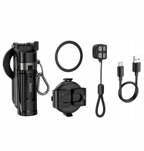 Selfie stick Hoco Live stand Hoco z magnetycznym oraz uniwerslanym mocowaniem z pilotem bezprzewodowym K27 PRO czarny 2