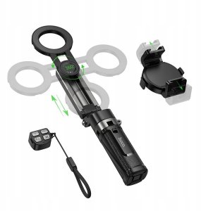 Selfie stick Hoco Live stand Hoco z magnetycznym oraz uniwerslanym mocowaniem z pilotem bezprzewodowym K27 PRO czarny 5