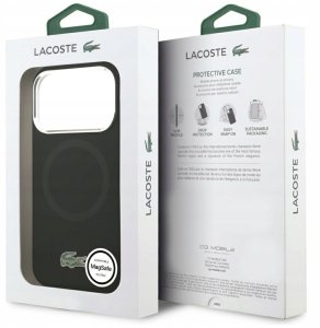 Etui Lacoste HC Silicone Metal Logo MagSafe do iPhone 17 Pro czarny 8