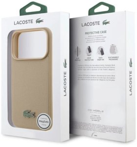 Etui Lacoste Petit Pique Lacquer Logo MagSafe do iPhone 17 Pro Max taupe 2