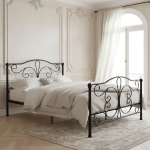 Łóżko metalowe ModernHome romantyczne 140x200 cm 3