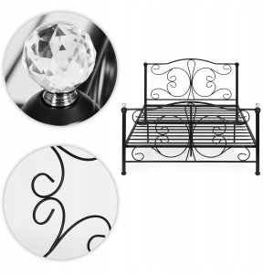 Łóżko metalowe ModernHome romantyczne 140x200 cm 10