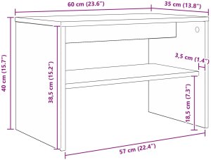 vidaXL Szafka pod telewizor Czarny Dąb 60 x 35 x 40 cm 10