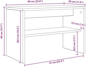 vidaXL Szafka pod telewizor Dąb Sonoma 60 x 30 x 40 cm 10