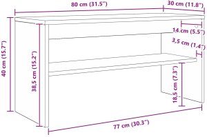 vidaXL Szafka pod telewizor Stare drewno 80 x 30 x 40 cm 10