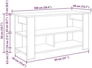 vidaXL Stojak na telewizor Dąb rzemieślniczy 100 x 40 x 50 cm 9