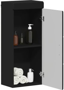 vidaXL Szafka ścienna łazienkowa TULUM Czarny 37 x 24,5 x 86 cm 3