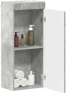 vidaXL Szafka ścienna łazienkowa z półką TULUM Betonowy szary 3