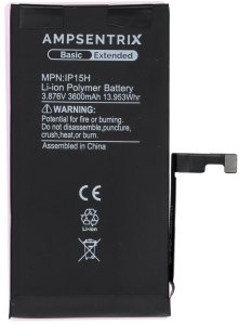 AmpSentrix Basic bateria do iPhone 15 (zwiększona pojemność) 2