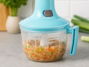 Rozdrabniacz Przyjaciele Ręczny siekacz do warzyw, owoców i mięsa mikser kuchenny z mieszadłem 2w1 7