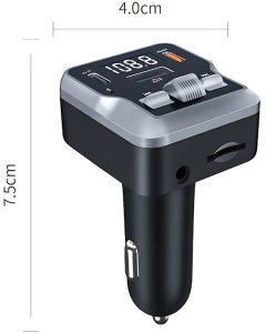 Transmiter fm mp3 estaw głośnomówiący 2xusb c bluetooth 5.3 12v karta sd 3