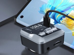 Transmiter fm mp3 estaw głośnomówiący 2xusb c bluetooth 5.3 12v karta sd 6