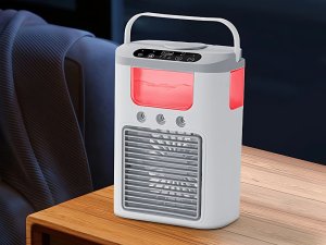 Wentylator z nawilżaczem wody na biurko usb rgb led 3 stopnie prędkości 5