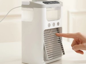 Wentylator z nawilżaczem wody na biurko usb rgb led 3 stopnie prędkości 6