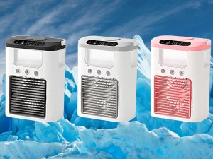 Wentylator z nawilżaczem wody na biurko usb rgb led 3 stopnie prędkości 8