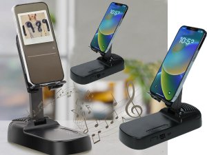 Głośnik stojak pod telefon uchwyt teleskopowy bluetooth powerbank podstawka 2